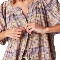 FREE PEOPLE Lucy Plaid Swing Top - Women's 11 FREE PEOPLE Lucy Plaid Swing Top - Women's -Chic Clothing Store AULAI