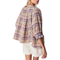 FREE PEOPLE Lucy Plaid Swing Top - Women's 12 FREE PEOPLE Lucy Plaid Swing Top - Women's -Chic Clothing Store AULAI D4