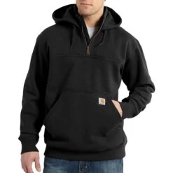 Carhartt Rain Defender Paxton Hooded Mock-Zip Sweatshirt - Men's -Chic Clothing Store BK 35