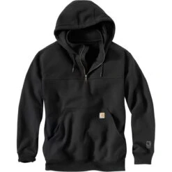 Carhartt Rain Defender Paxton Hooded Mock-Zip Sweatshirt - Men's -Chic Clothing Store BK D2 9