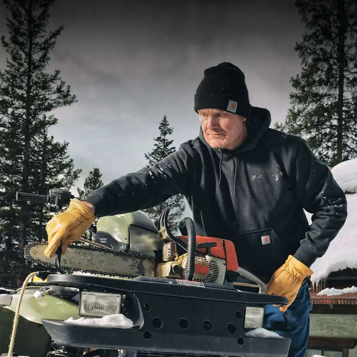 Carhartt Rain Defender Paxton Heavyweight Pullover Hoodie - Men's 5 Carhartt Rain Defender Paxton Heavyweight Pullover Hoodie - Men's - Image 3