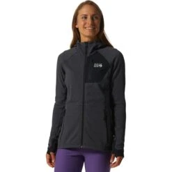Mountain Hardwear Polartec Power Grid Full-Zip Hooded Jacket - Women's -Chic Clothing Store BLUSLAHEA