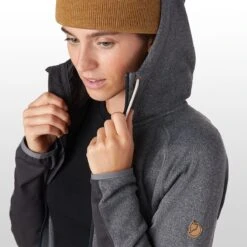 Fjallraven Ovik Fleece Hooded Jacket - Women's -Chic Clothing Store DARGRE D12