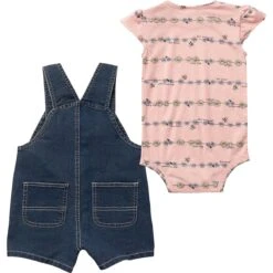 Carhartt Daisy Chain SS Bodysuit & Denim Shortall Set - Infant Girls'