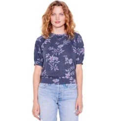 Dark Floral Raglan Top - Women's -Chic Clothing Store NAV 4