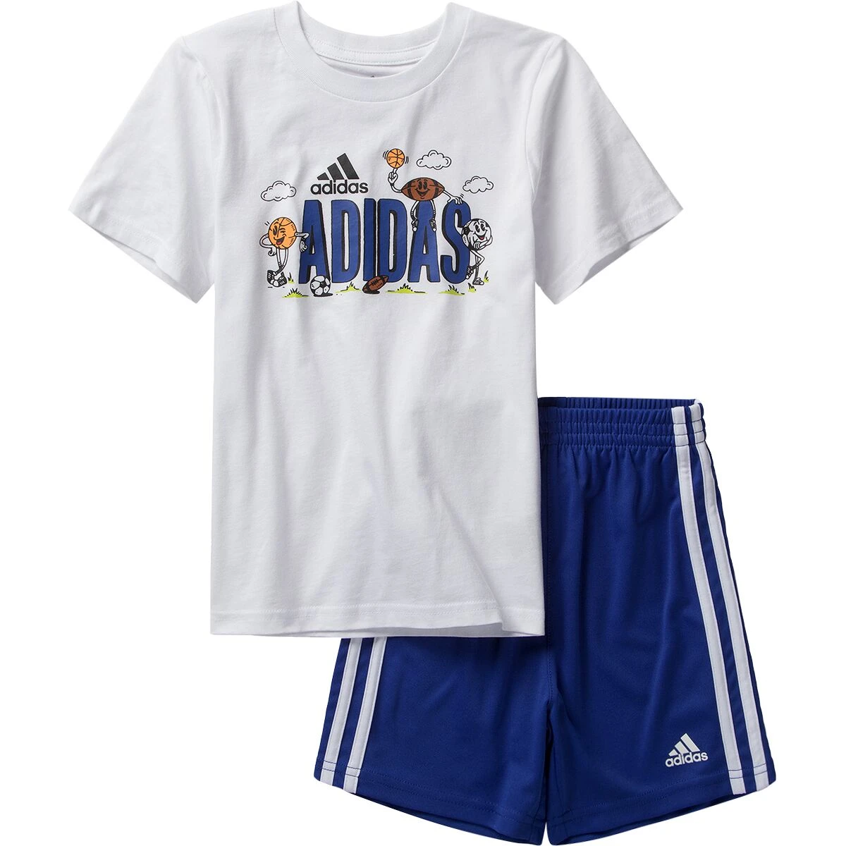 ADIDAS Cotton Graphic Tee Short Set - Toddler Boys' 5 ADIDAS Cotton Graphic Tee Short Set - Toddler Boys' - Image 3